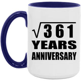 19th Anniversary Square Root of 361 Years Anniversary - 15oz Accent Mug Purple