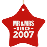 17th Anniversary Mr & Mrs Since 2007 - Star Ornament