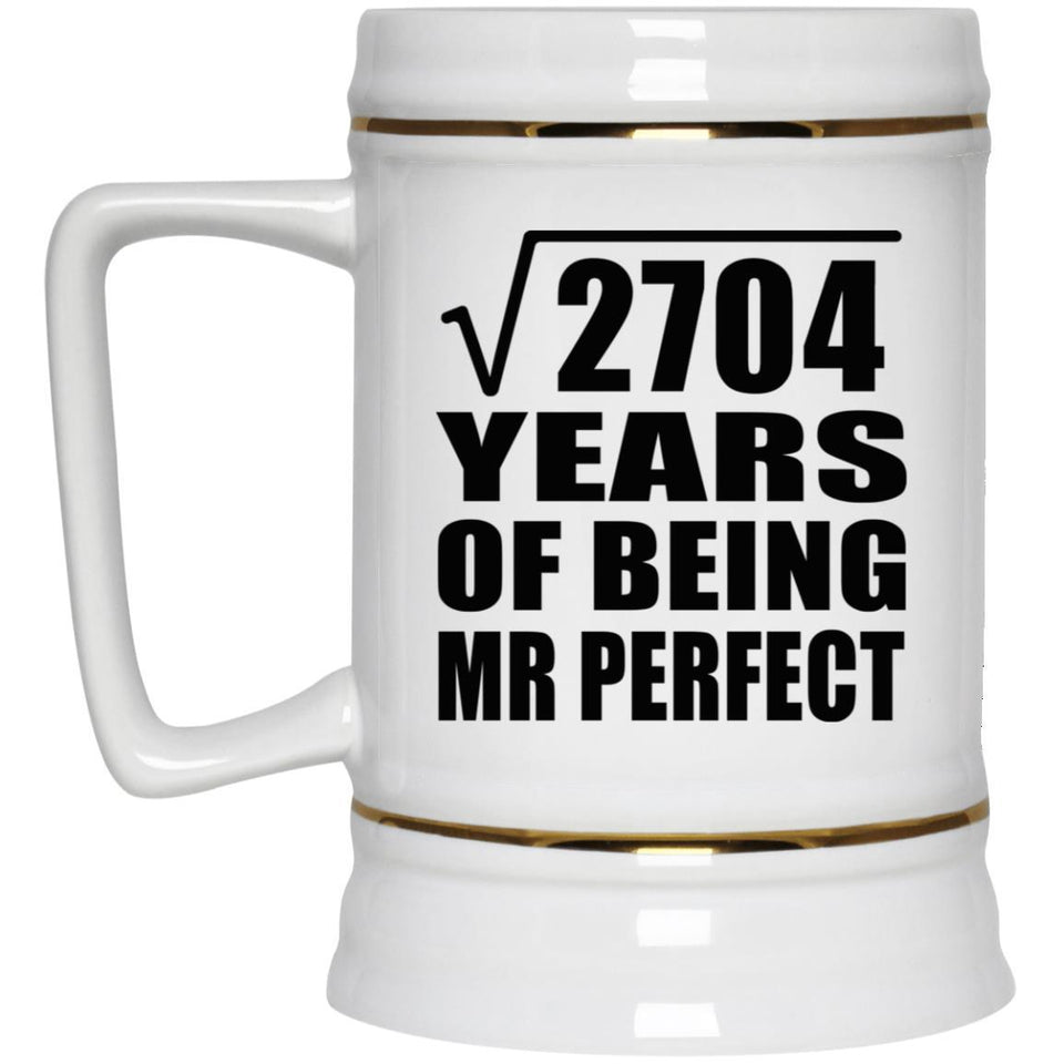 52nd Anniversary Square Root of 2704 Years of Mr Perfect - Beer Stein