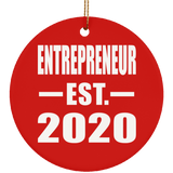 Entrepreneur Established EST. 2020 - Circle Ornament