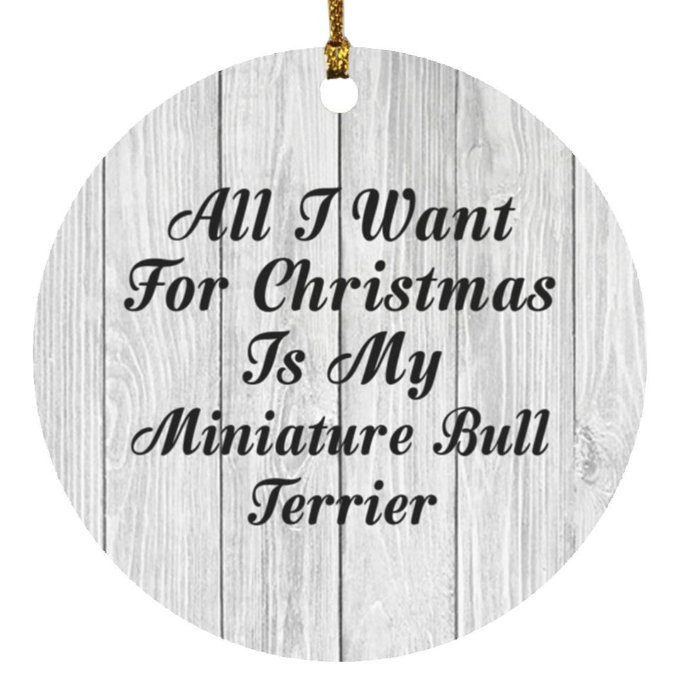 All I Want For Christmas Is My Miniature Bull Terrier - Circle Ornament F