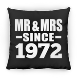 52nd Anniversary Mr & Mrs Since 1972 - Throw Pillow Black