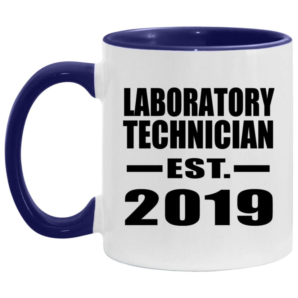 Laboratory Technician Established EST. 2019 - 11oz Accent Mug Purple