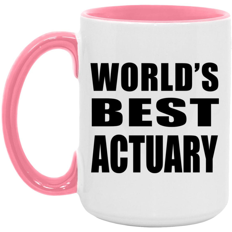 World's Best Actuary - 15oz Accent Mug Pink