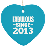 11th Birthday Fabulous Since 2013 - Heart Ornament