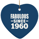 64th Birthday Fabulous Since 1960 - Heart Ornament