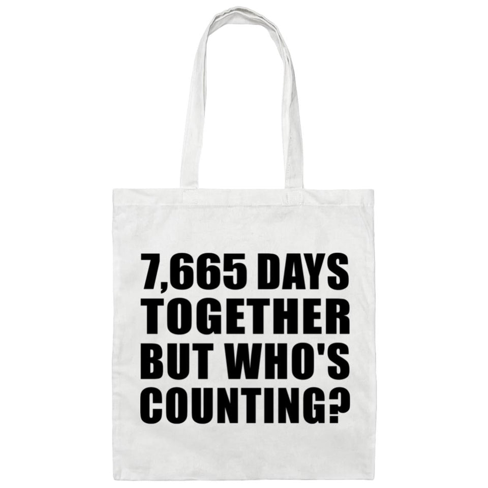 21st Anniversary 7,665 Days Together Who's Counting - Tote Bag White