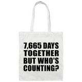 21st Anniversary 7,665 Days Together Who's Counting - Tote Bag White