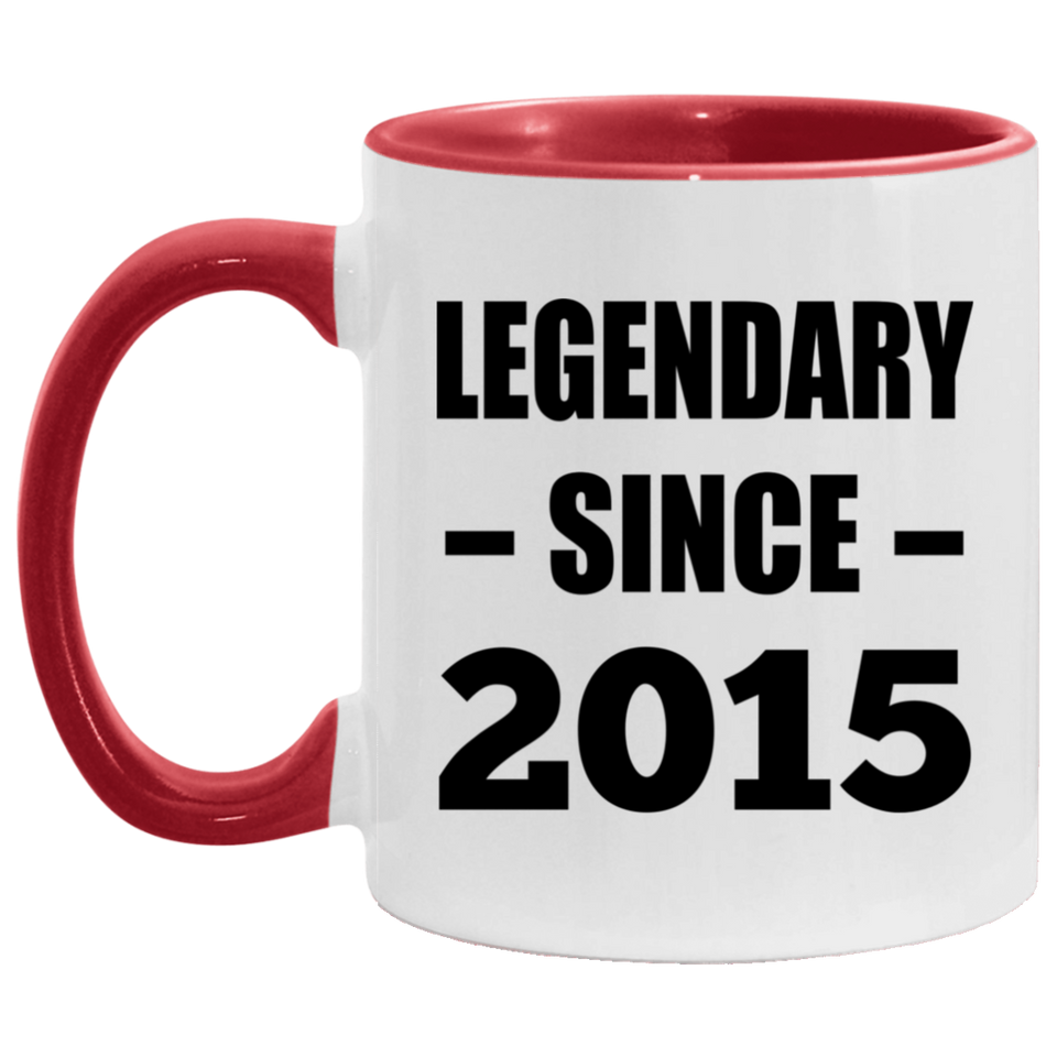 9th Birthday Legendary Since 2015 - 11oz Accent Mug Red