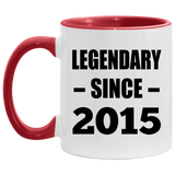 9th Birthday Legendary Since 2015 - 11oz Accent Mug Red