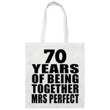 70th Anniversary 70 Years Of Being Mrs Perfect - Tote Bag White