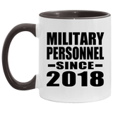 Military Personnel Since 2018 - 11oz Accent Mug Black