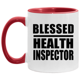 Blessed Health Inspector - 11oz Accent Mug Red
