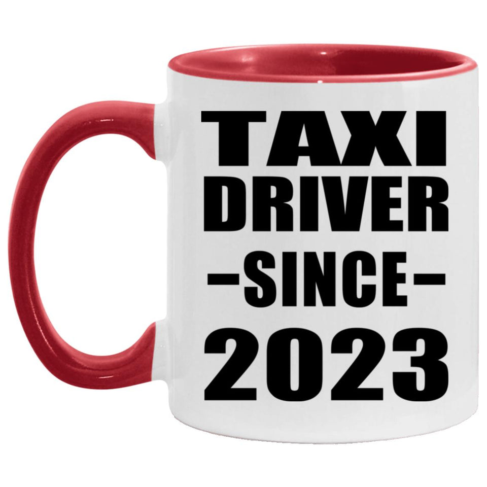 Taxi Driver Since 2023 - 11oz Accent Mug Red