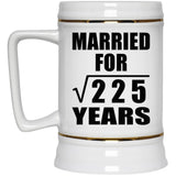 15th Anniversary Married For Square Root of 225 Years - Beer Stein