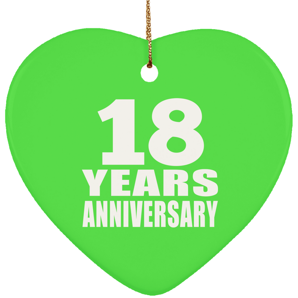 18th Anniversary 18 Years - Heart Ornament