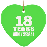 18th Anniversary 18 Years - Heart Ornament