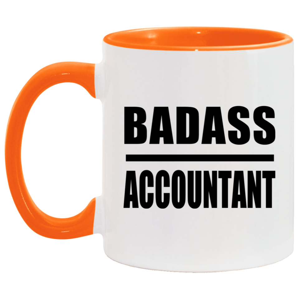 Badass Accountant - 11oz Accent Mug Orange