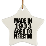 91st Birthday Made In 1933 Aged to Perfection - Star Ornament