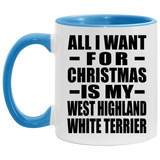 All I Want For Christmas Is My West Highland White Terrier - 11oz Accent Mug Blue