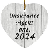 Insurance Agent Established Est. 2024 - Heart Ornament F