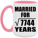 88th Anniversary Married For Square Root of 7744 Years - 15oz Accent Mug Pink