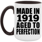 105th Birthday Made In 1919 Aged to Perfection - 15oz Accent Mug Black