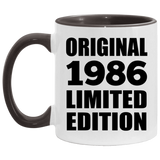 38th Birthday Original 1986 Limited Edition - 11oz Accent Mug Black