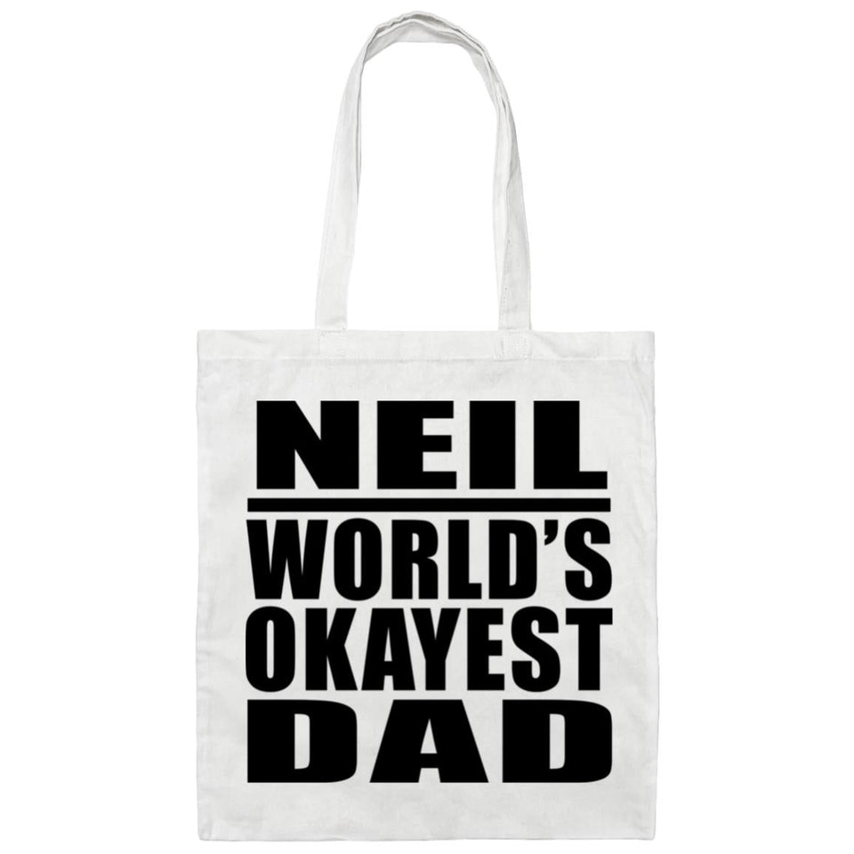 Neil World's Okayest Dad - Tote Bag White