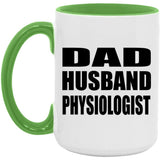 Dad Husband Physiologist - 15oz Accent Mug Green