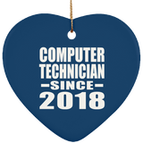 Computer Technician Since 2018 - Heart Ornament