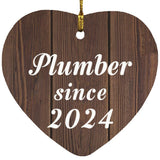 Plumber Since 2024 - Heart Ornament D