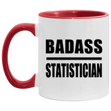 Badass Statistician - 11oz Accent Mug Red