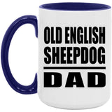 Old English Sheepdog Dad - 15oz Accent Mug Purple