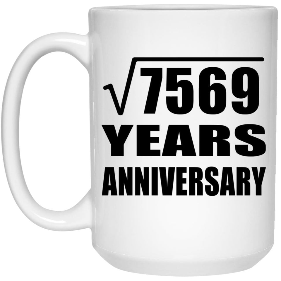 87th Anniversary Square Root of 7569 Years Anniversary - 15oz Coffee Mug