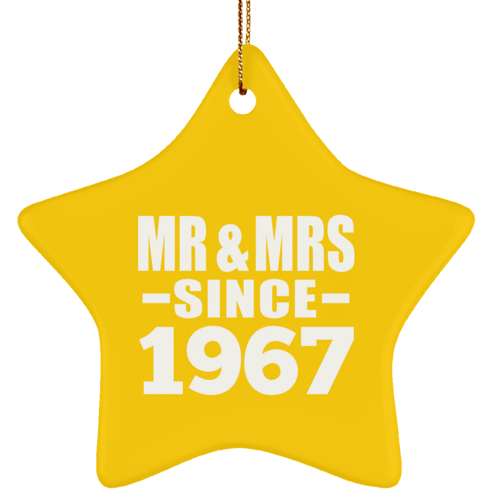 57th Anniversary Mr & Mrs Since 1967 - Star Ornament