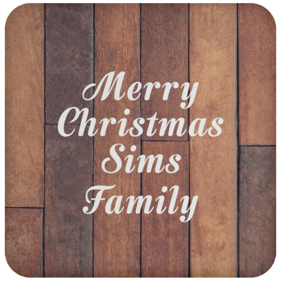 Merry Christmas Sims Family - Drink Coaster E