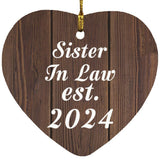 Sister In Law Established EST. 2024 - Heart Ornament D