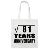 9th Anniversary Square Root of 81 Years Anniversary - Tote Bag White