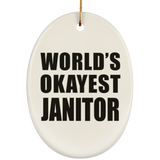 World's Okayest Janitor - Oval Ornament