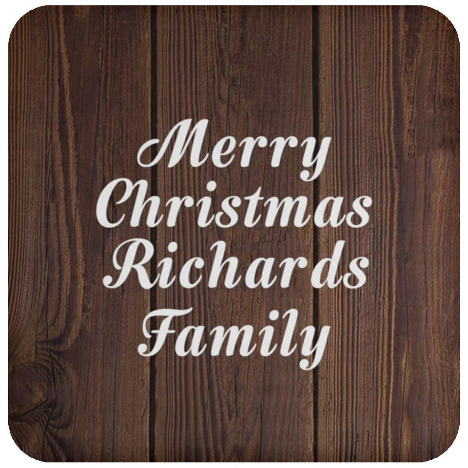 Merry Christmas Richards Family - Drink Coaster D