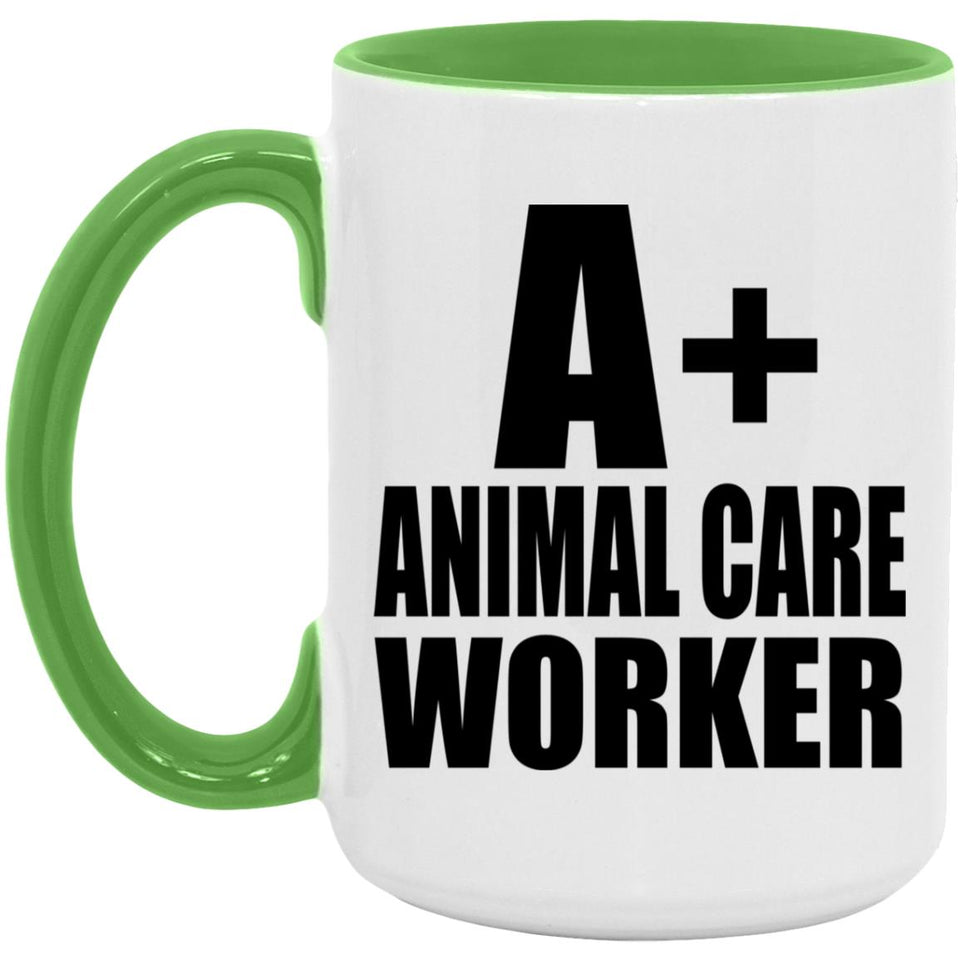 A+ Animal Care Worker - 15oz Accent Mug Green