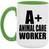 A+ Animal Care Worker - 15oz Accent Mug Green