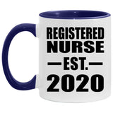 Registered Nurse Established EST. 2020 - 11oz Accent Mug Purple
