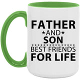 Father and Son, Best Friends For Life - 15oz Accent Mug Green