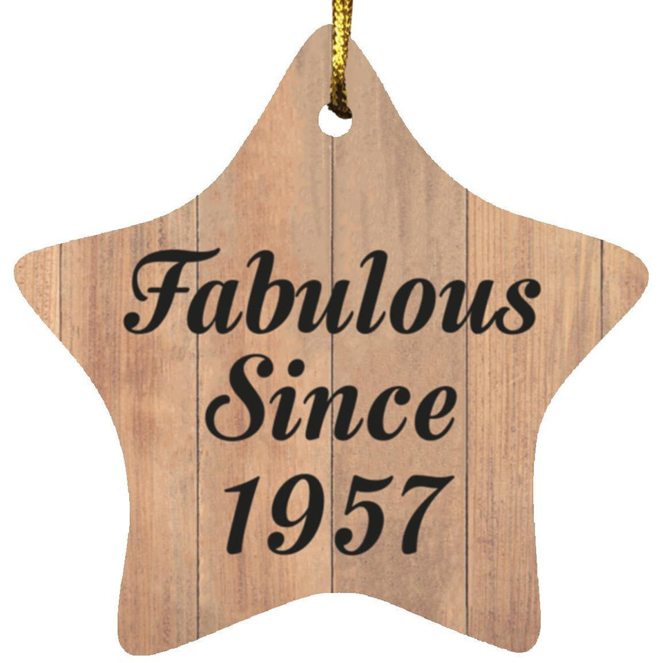 67th Birthday Fabulous Since 1957 - Star Ornament C