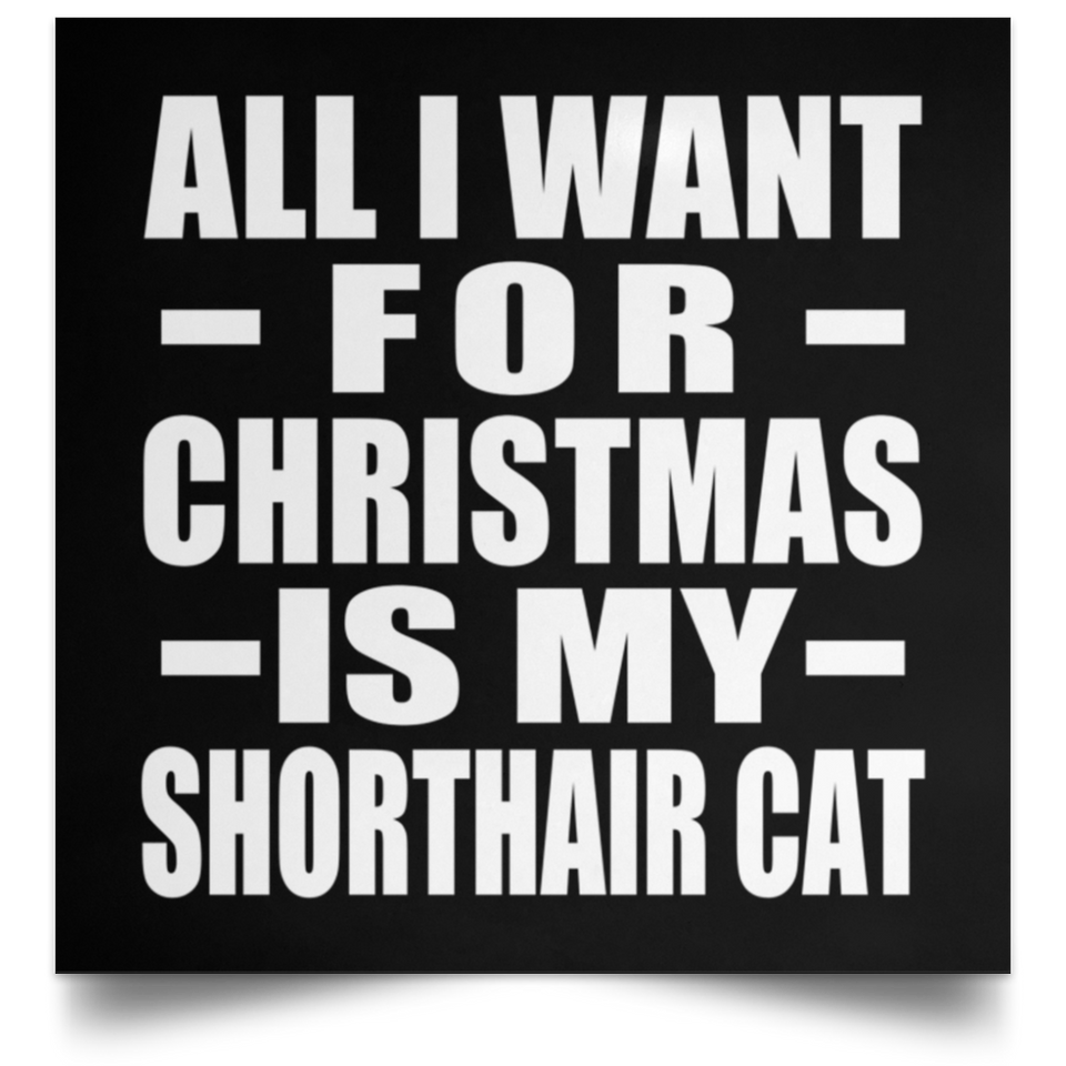 All I Want For Christmas Is My Shorthair Cat - Poster Square