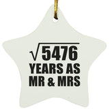 74th Anniversary Square Root of 5476 Years As Mr & Mrs - Star Ornament