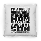 Proud Online Sales Manager Mom Of Awesome Son - Throw Pillow