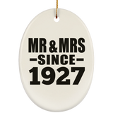 97th Anniversary Mr & Mrs Since 1927 - Oval Ornament